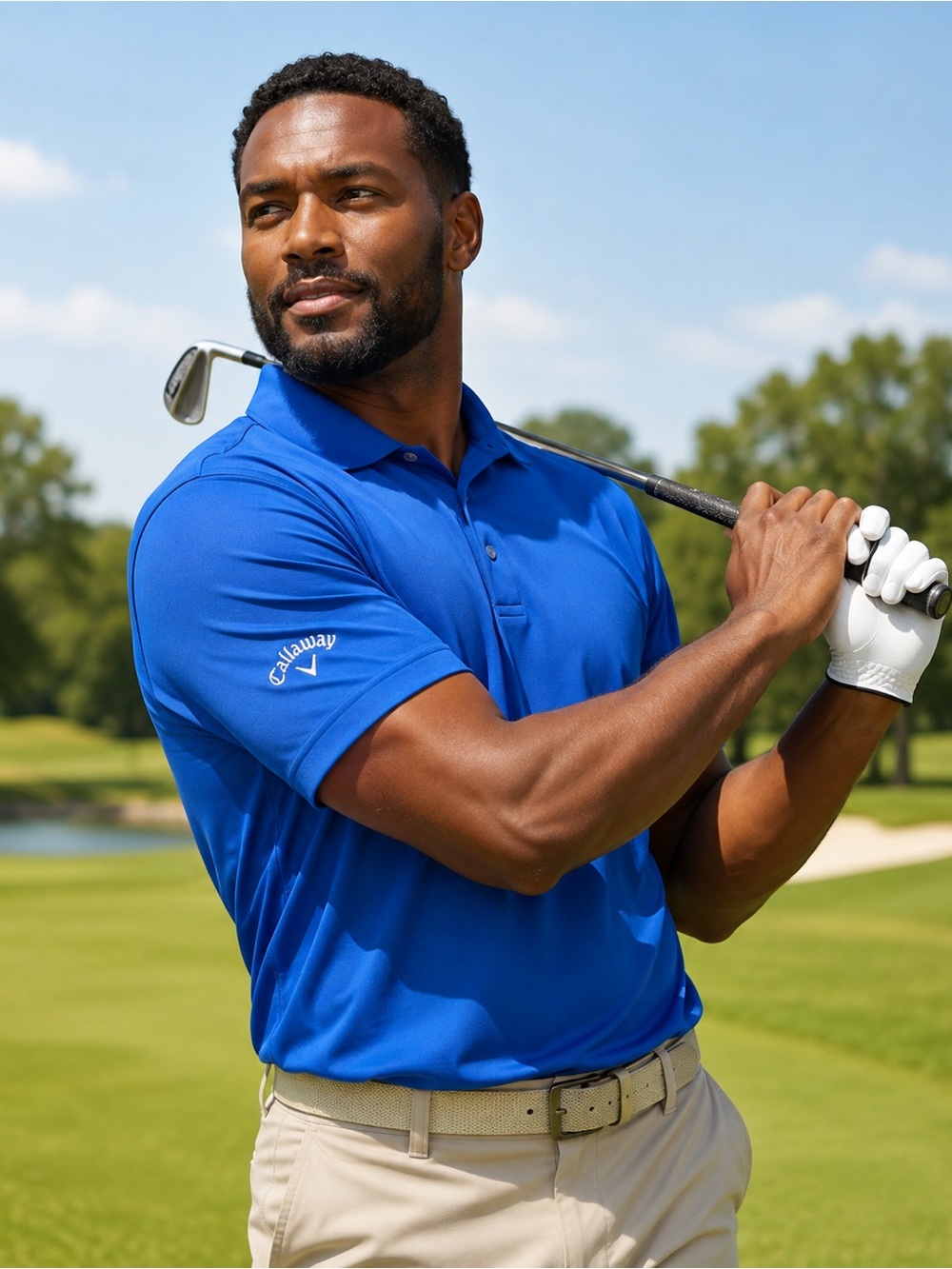 Callaway Opti-Dri Men’s Blue Performance Golf Polo Shirt Size Medium